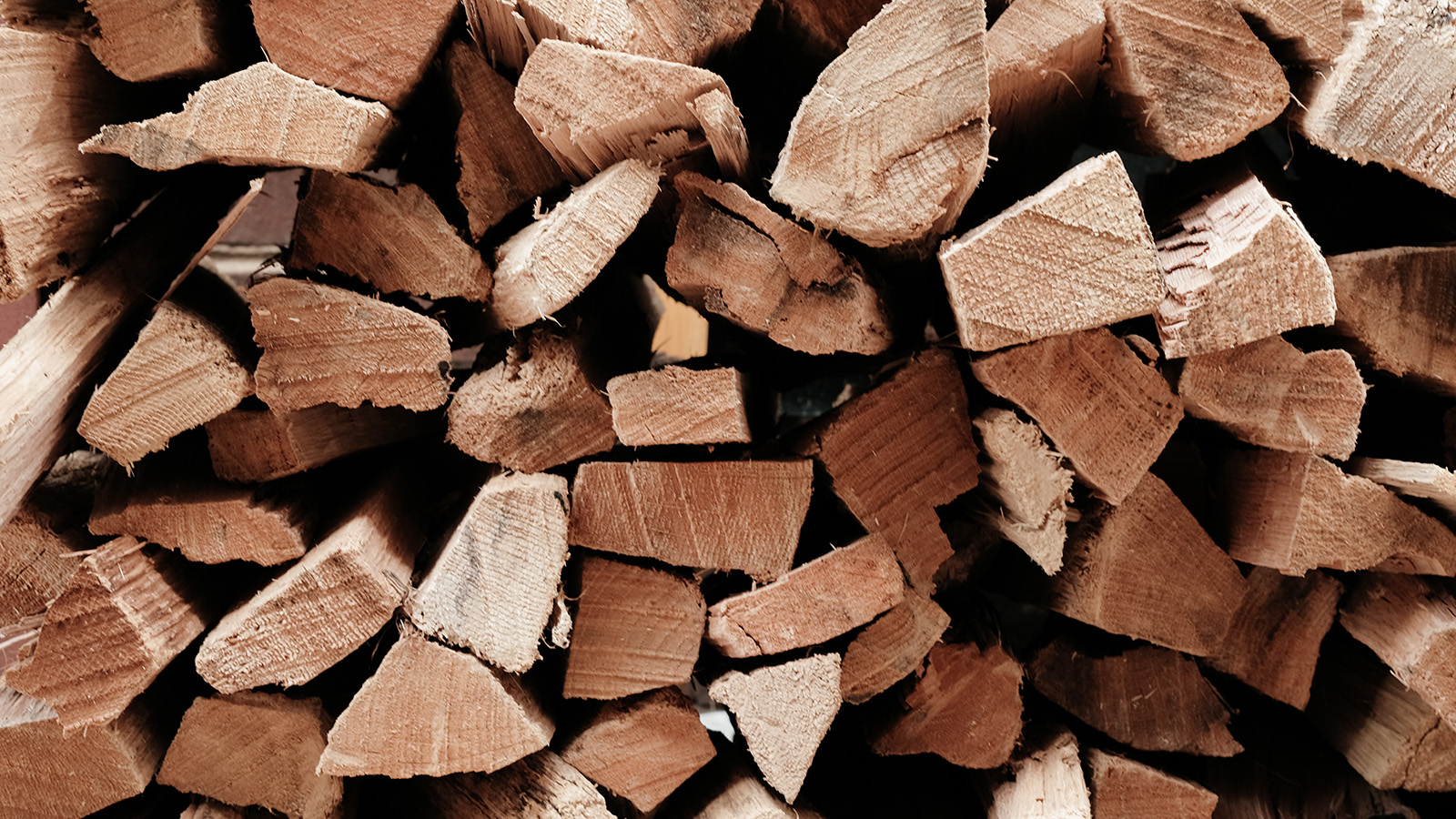Close-up of a stack of firewood